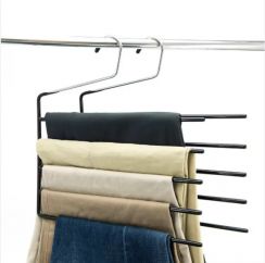 15Pcs Black Space Saving Multi Tier Open Trouser Rack