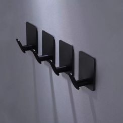 8Pcs Stainless Steel Matte Black Wall Hook